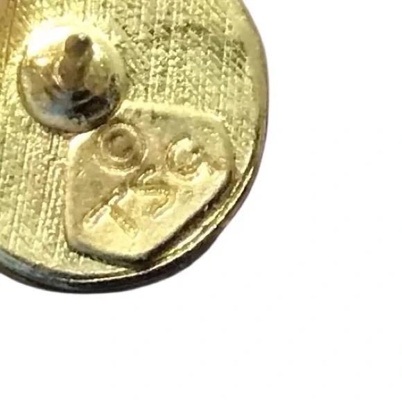 TSG Jerusalem Cross Tac Pin Brooch Round Gold Black Lapel Hat Bag Jewelry - Picture 4 of 7